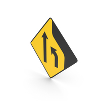 Irish Sign Lane Loss Two To One Lane Right PNG & PSD Images