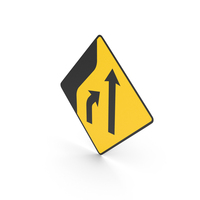 Irish Sign Lane Loss Two To One Lane Left PNG & PSD Images