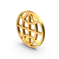 Web Globe Gold Symbol PNG & PSD Images