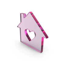 Heart House Icon Glass PNG & PSD Images