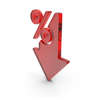 Percentage Arrow Down Icon Glass PNG & PSD Images