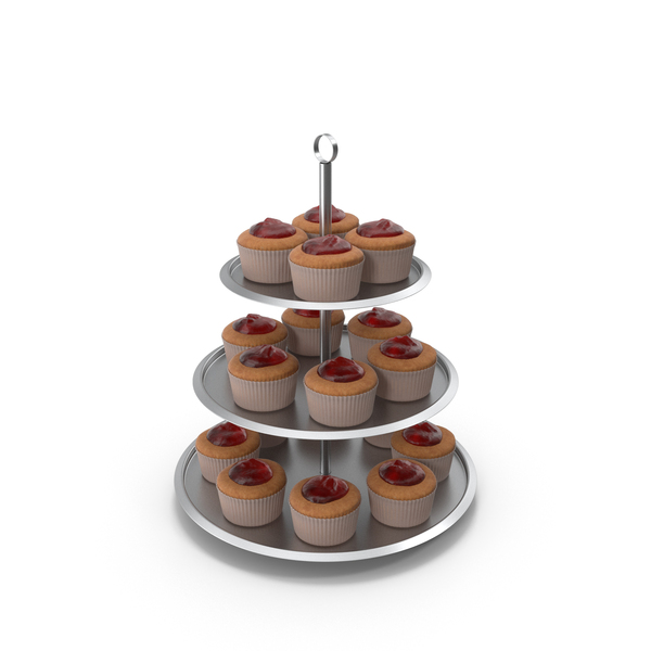 Biscuits With Jam On Cake Stand PNG & PSD Images