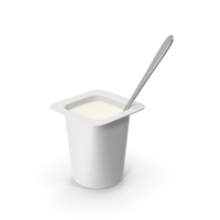 Yogurt Plastic Cup With Spoon PNG & PSD Images
