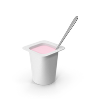 Yogurt Plastic Cup With Spoon PNG & PSD Images