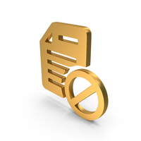 Blocked Document Icon Gold PNG & PSD Images