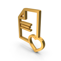 Wishlist Document Icon Gold PNG & PSD Images