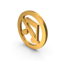 No Music Here Icon Gold PNG & PSD Images