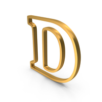Gold English Alphabet D Outline Icon PNG & PSD Images