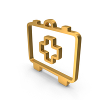 Out Line First Aid Kit Icon Gold PNG & PSD Images