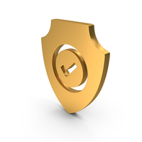 Verified Shield Security Icon Gold PNG & PSD Images