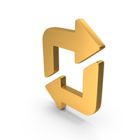 Refresh Repeat Icon Gold PNG & PSD Images