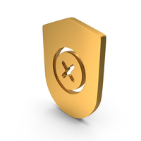 No Protection Shield Icon Gold PNG & PSD Images
