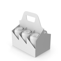 Monochrome Bottle Carrier With Cans PNG & PSD Images