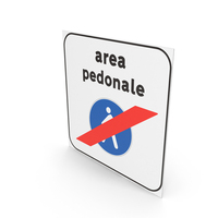 Italian Sign End Of Pedestrian Zone PNG & PSD Images