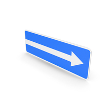 Lithuania Sign One Way Street To The Right PNG & PSD Images