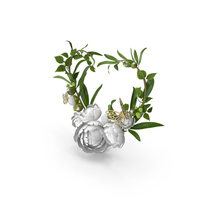 White Floral Heart PNG & PSD Images