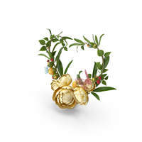 Yellow Floral Heart PNG & PSD Images