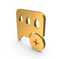 Gold Add Chat Icon PNG & PSD Images