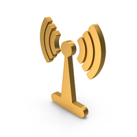 Gold WiFi Signal Tower Icon PNG & PSD Images