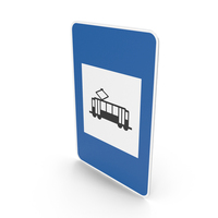 Portuguese Sign Tram Stop PNG & PSD Images