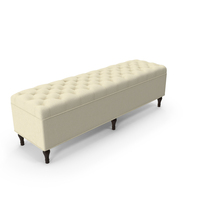 Tufted Upholstered Storage Bench White PNG & PSD Images