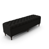 Tufted Upholstered Storage Bench Black PNG & PSD Images