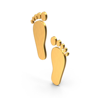 Human Foot Prints Icon Gold PNG & PSD Images