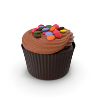 Cupcake With Colorful Dragee Topping PNG & PSD Images