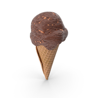 Caramel Ice Cream In Waffle Cone PNG & PSD Images