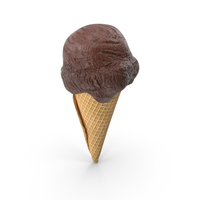 Chocolate Ice Cream In A Sugar Cone PNG & PSD Images