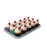 Cupcakes On A Tray PNG & PSD Images