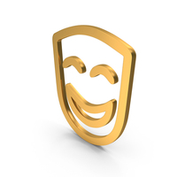 Gold Theater Mask Icon PNG & PSD Images