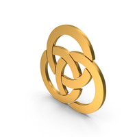 Gold Three Interlocking Rings Icon PNG & PSD Images