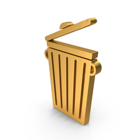 Gold Trash Bin Symbol PNG & PSD Images