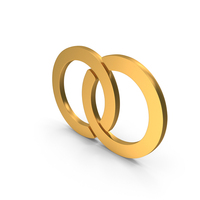 Gold Two Interlocking Rings Icon PNG & PSD Images