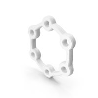 Atom Line Symbol White PNG & PSD Images