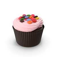 Cupcake With Colorful Dragee Topping PNG & PSD Images