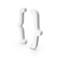 Brackets Curly Symbol White PNG & PSD Images