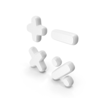 Math Symbol White PNG & PSD Images
