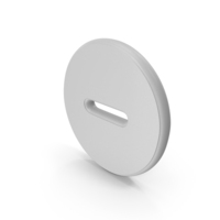 Minus Coin Symbol White PNG & PSD Images