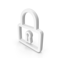 Padlock Symbol White PNG & PSD Images