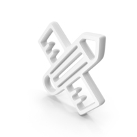 Pencil and Ruler Symbol White PNG & PSD Images