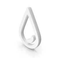White Water Drop Symbol PNG & PSD Images