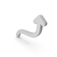 Curved Up Arrow Symbol White PNG & PSD Images