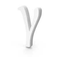 Gamma Greek Symbol White PNG & PSD Images