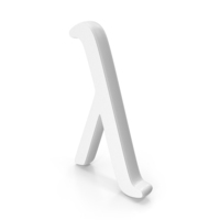 Lamda Greek Symbol White PNG & PSD Images