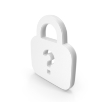 Lock Question Mark Symbol White PNG & PSD Images