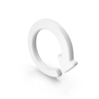 White Loop Arrow Symbol PNG & PSD Images