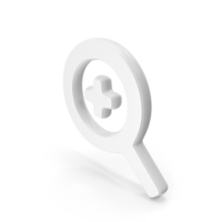 White Magnifying Glass Zoom In Symbol PNG & PSD Images