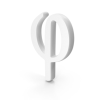 White Phi Greek Symbol PNG & PSD Images